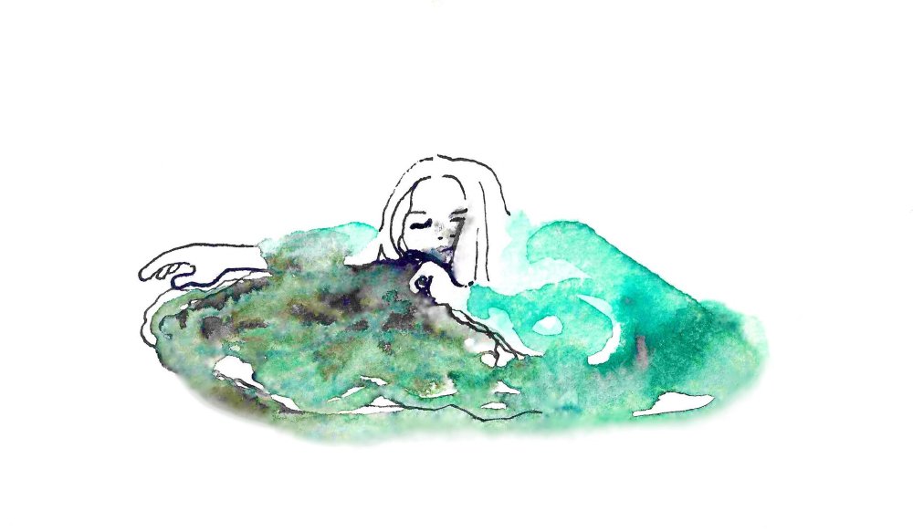 Illustration av Anna Gran: sovande kvinna